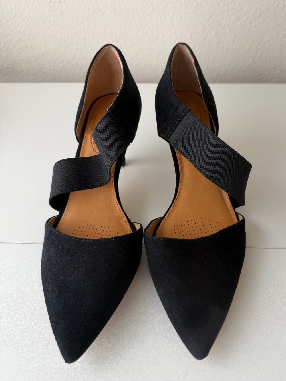 Denice Pump CC Corso Como Black Leather Point Toe Ankle Strap Heels Size 6.5 - Picture 4 of 10